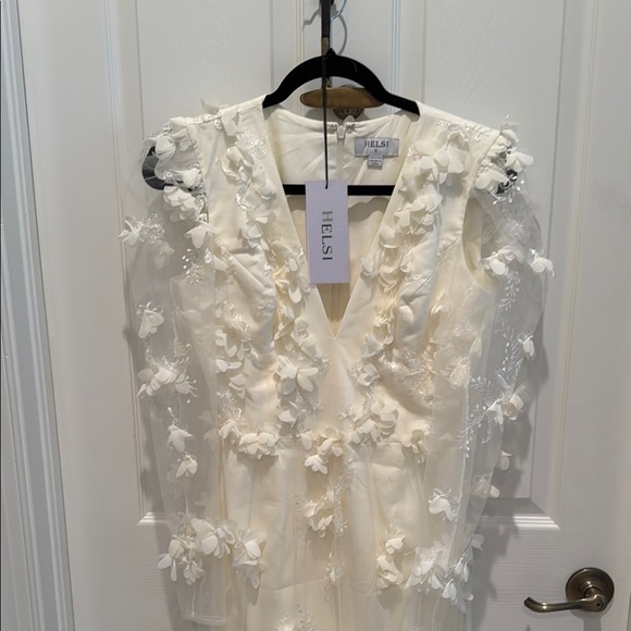 Anthropologie Helsi Blair Cream Floral Wedding Dress - Picture 2 of 8